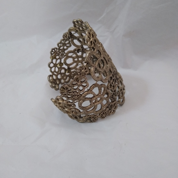 Vintage Filigree Bracelet Victorian Edwardian Art Deco Fashion Jewelry Gothic - Picture 6 of 14